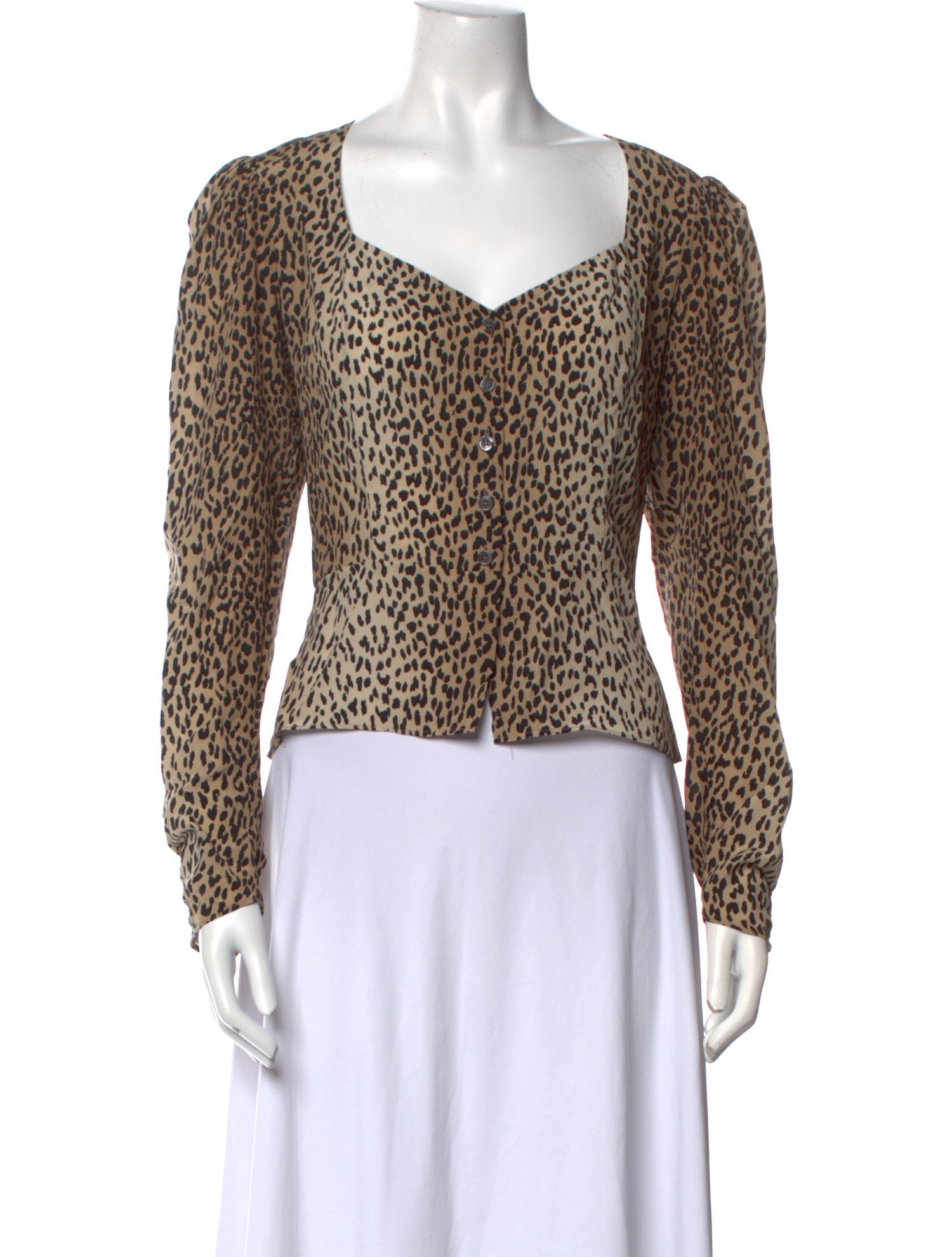 FRAME Silk Animal Print Top