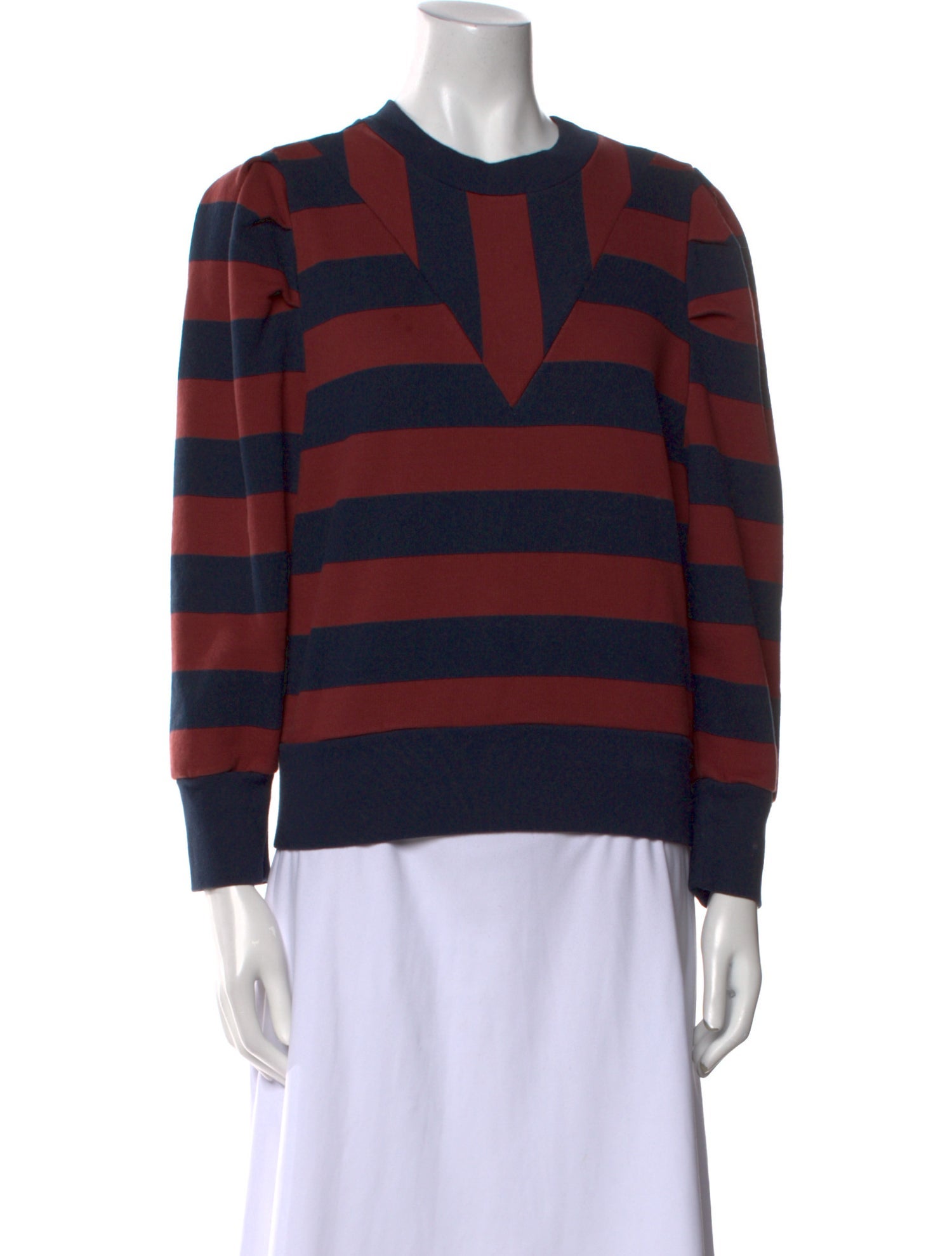 FRAME Striped Crew Neck Sweatshirt