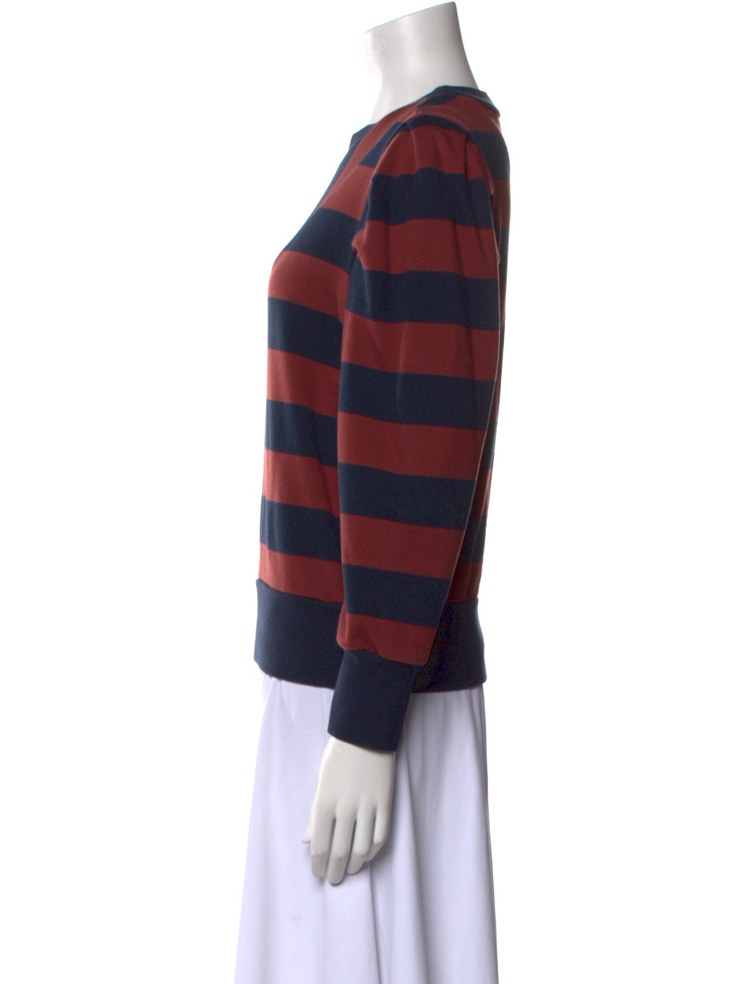FRAME Striped Crew Neck Sweatshirt