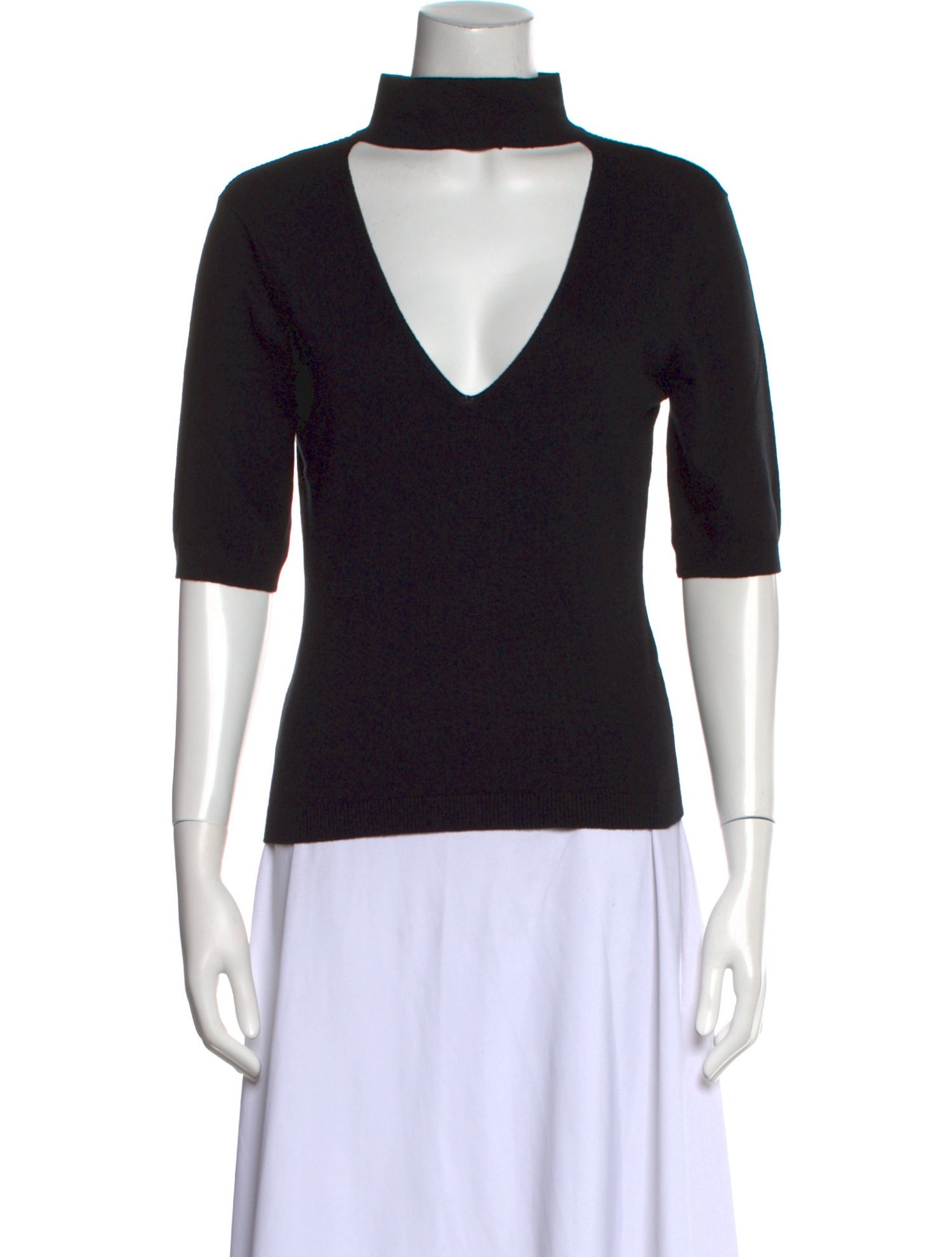 FRAME Mock Neck Three-Quarter Sleeve Top