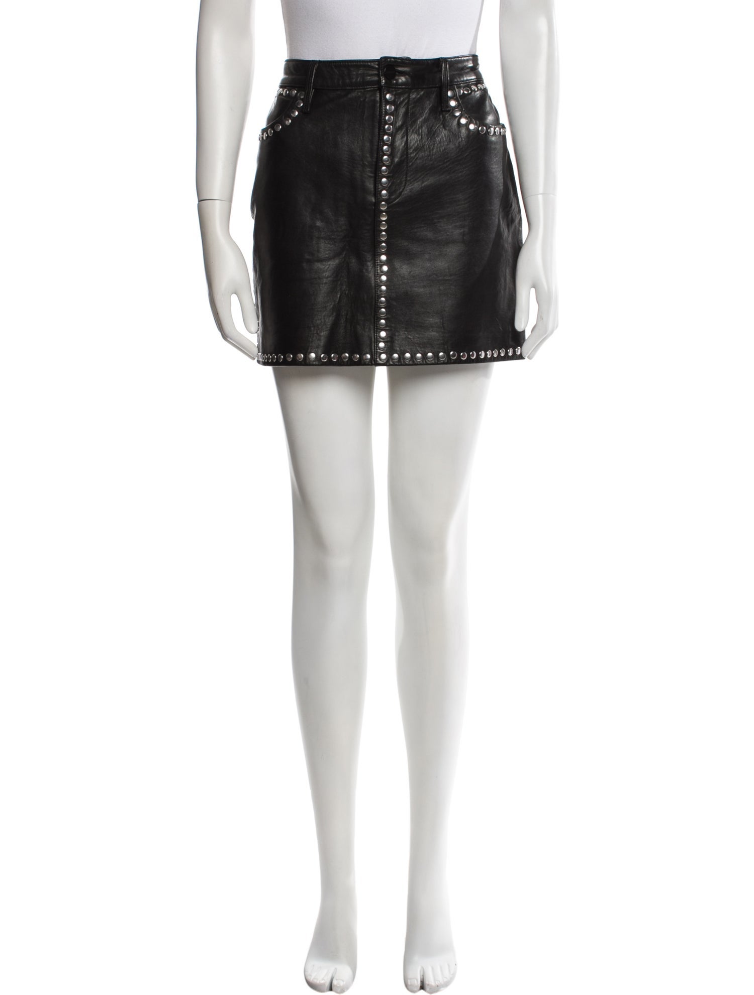 FRAME Lamb Leather Mini Skirt