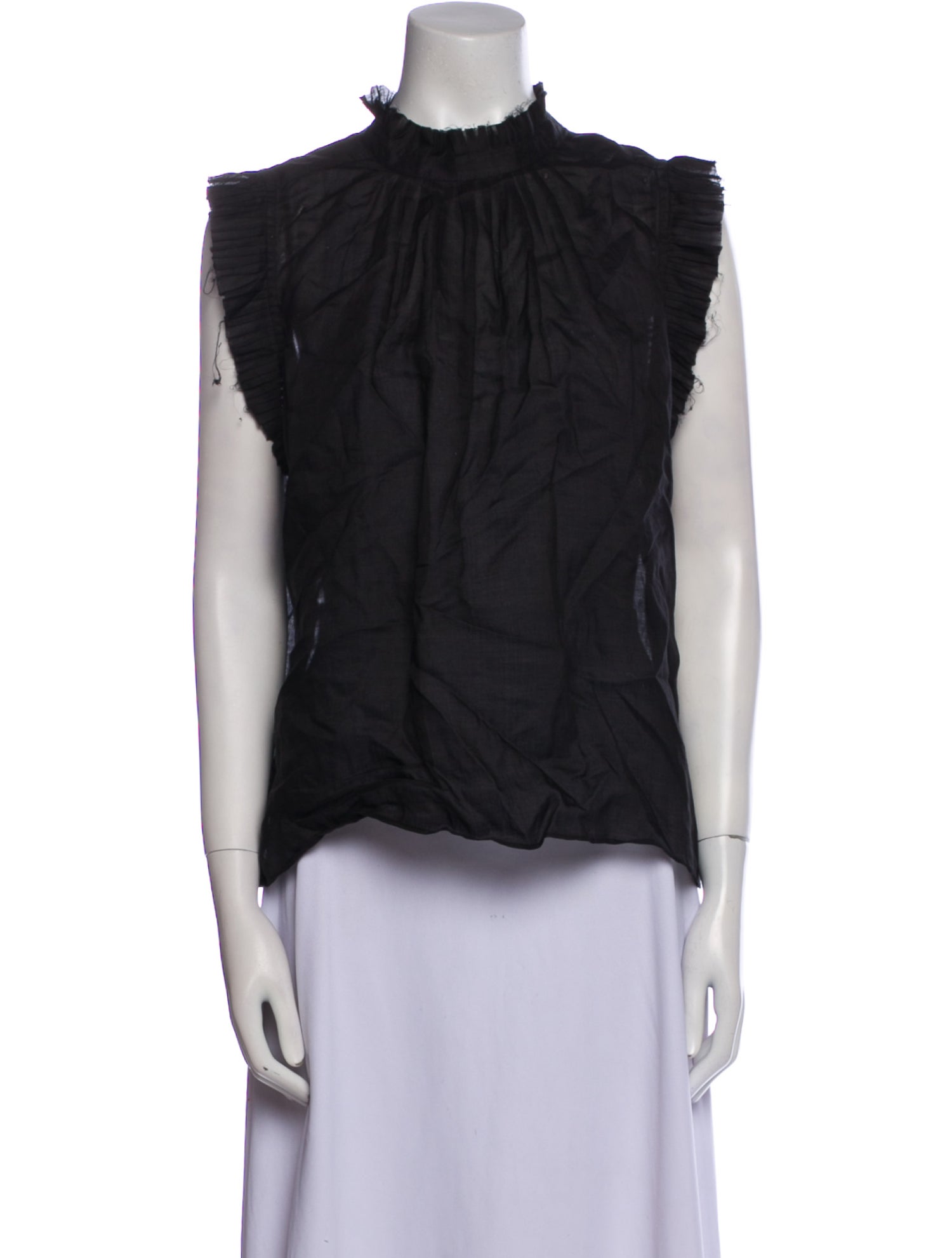 FRAME Mock Neck Sleeveless Blouse