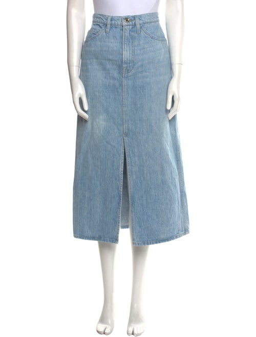 FRAME Distressed Accents Midi Length Skirt