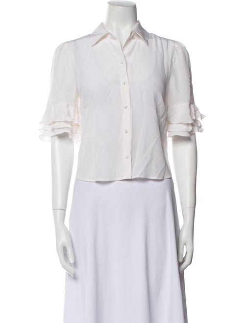 FRAME Silk Short Sleeve Crop Top