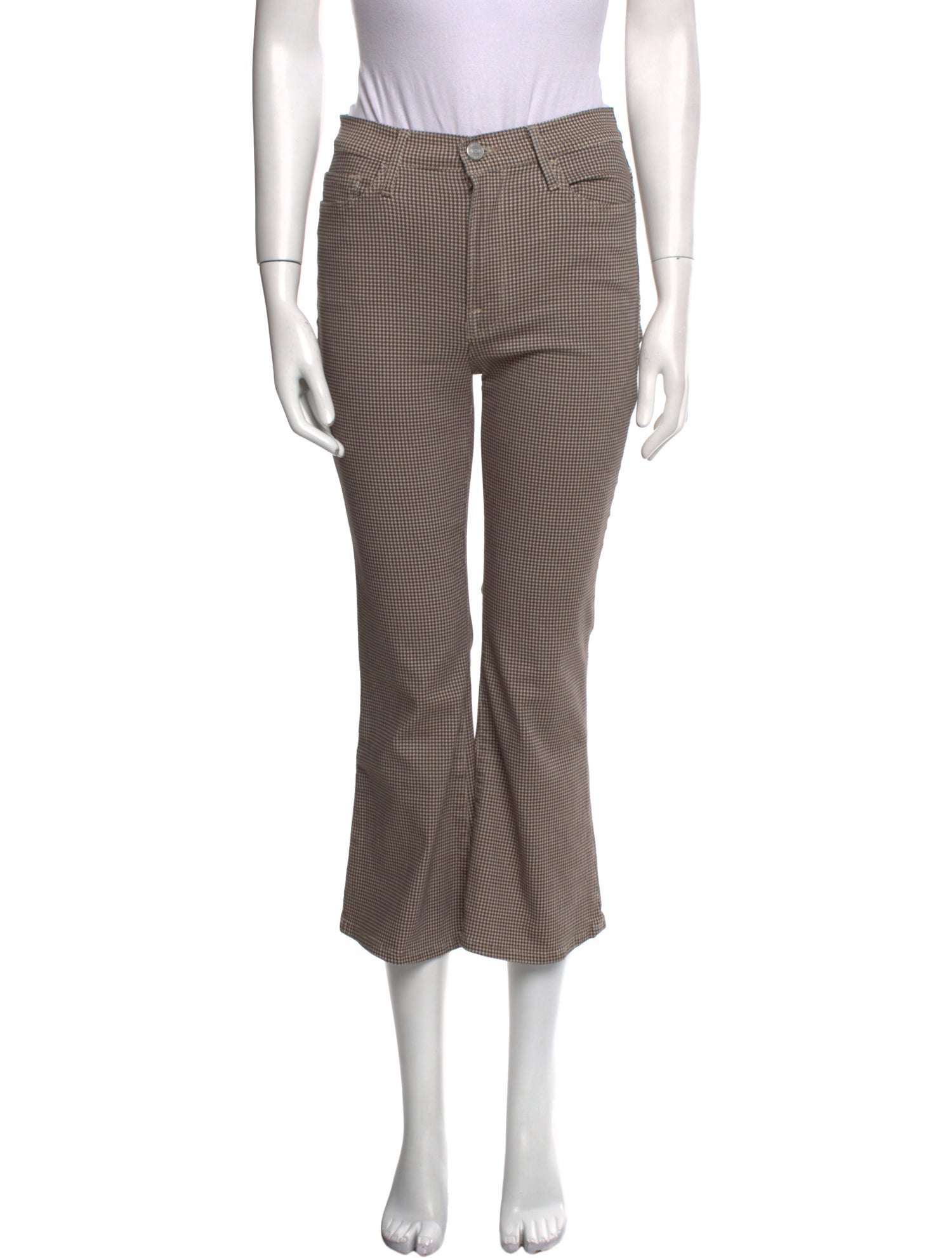 FRAME Plaid Print Wide Leg Pants