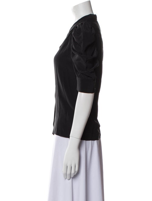 FRAME Silk V-Neck Button-Up Top