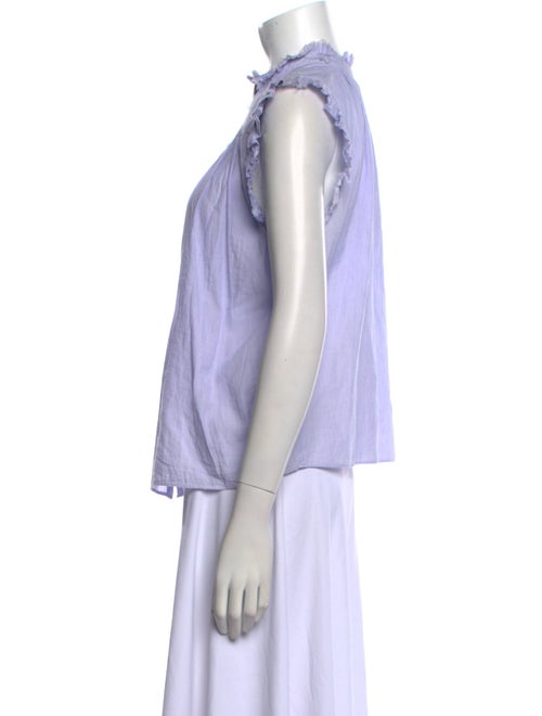 FRAME Mock Neck Short Sleeve Button-Up Top