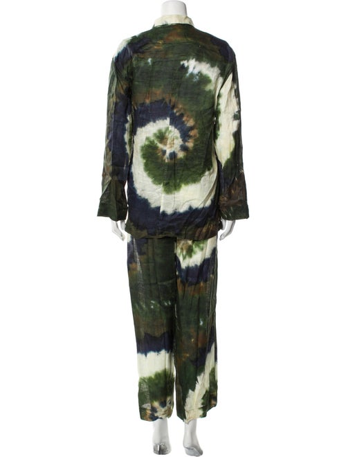 FRAME Linen Tie-Dye Print Pant Set