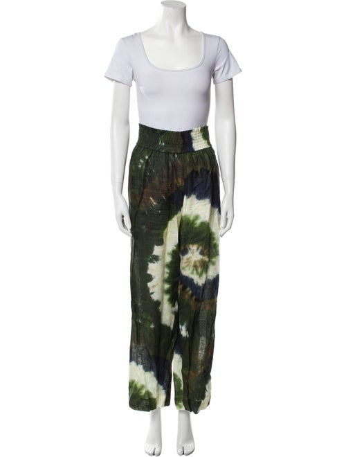FRAME Linen Tie-Dye Print Pant Set