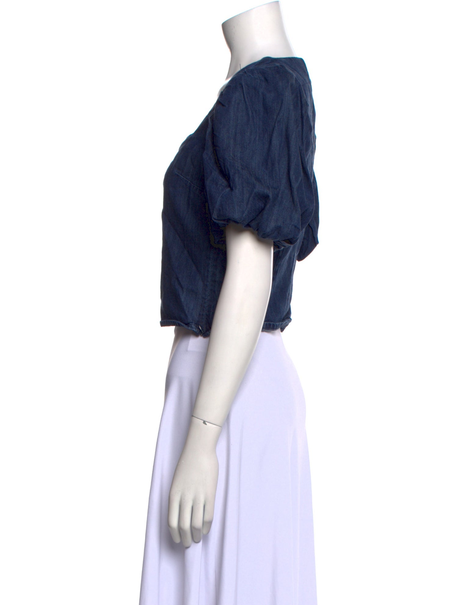 FRAME Square Neckline Short Sleeve Crop Top