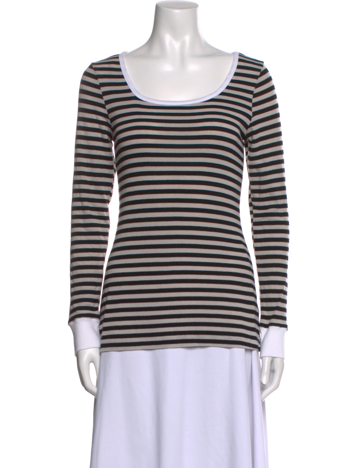 FRAME Striped Scoop Neck T-Shirt