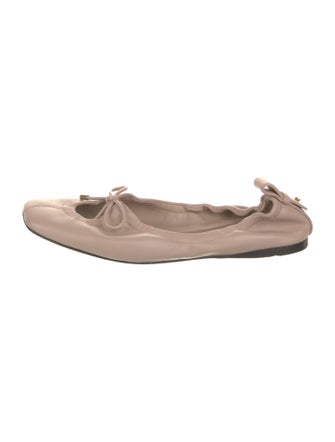 FRAME Leather Bow Accents Ballet Flats