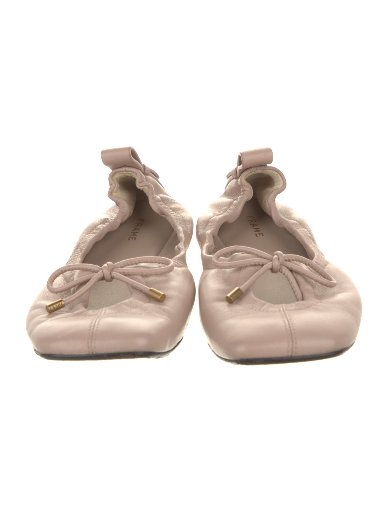 FRAME Leather Bow Accents Ballet Flats