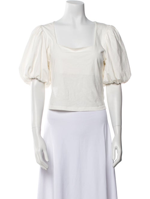 FRAME Square Neckline Short Sleeve Crop Top