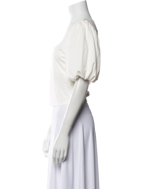 FRAME Square Neckline Short Sleeve Crop Top