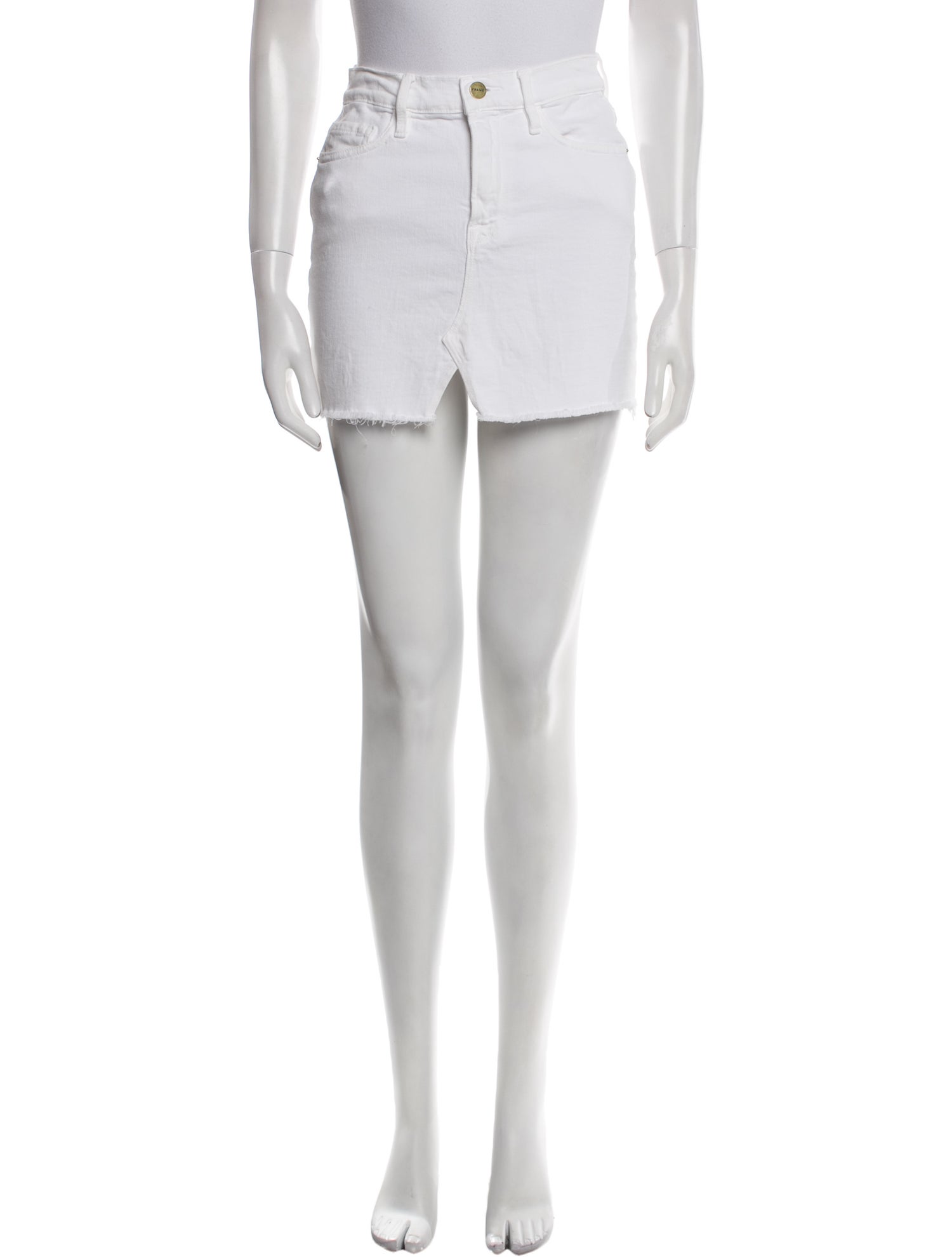 FRAME Raw-Edge Trim Mini Skirt