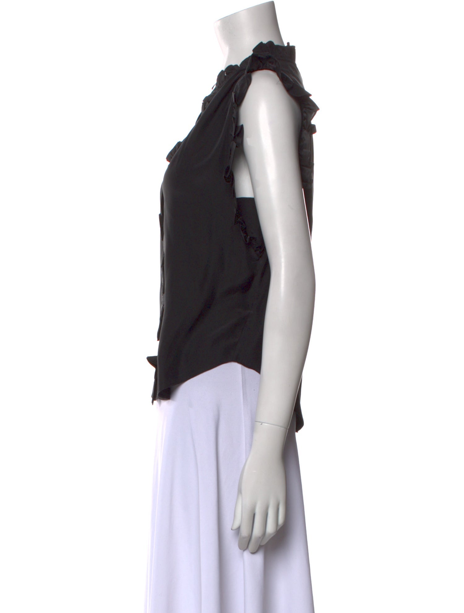 FRAME Silk V-Neck Top