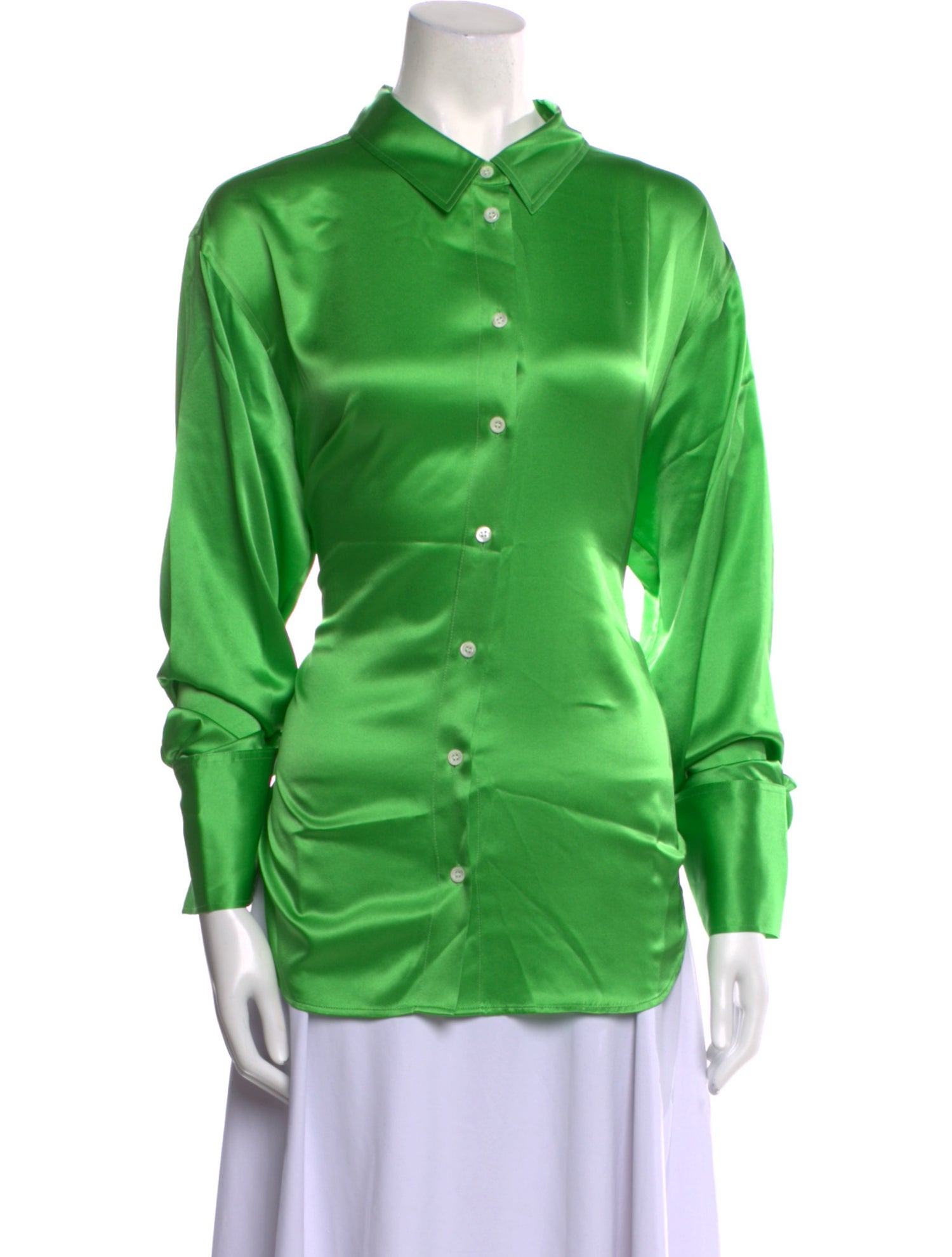 FRAME Silk Long Sleeve Button-Up Top w/ Tags
