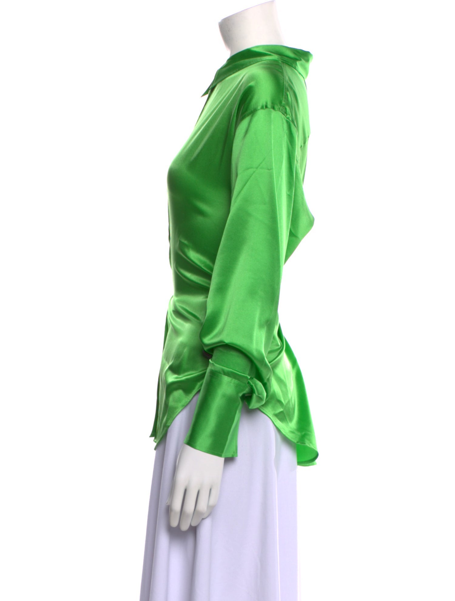 FRAME Silk Long Sleeve Button-Up Top w/ Tags