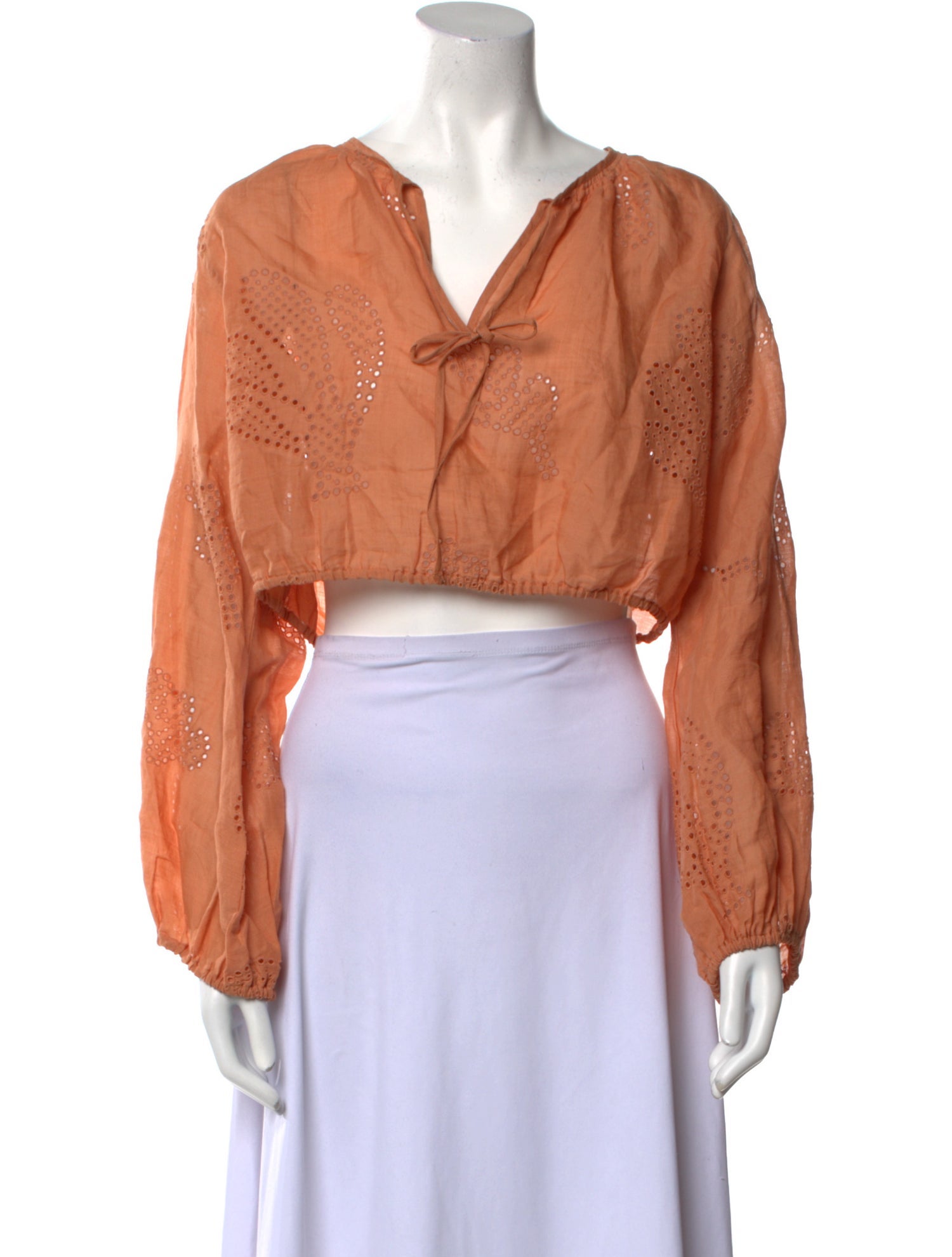 FRAME V-Neck Long Sleeve Crop Top w/ Tags