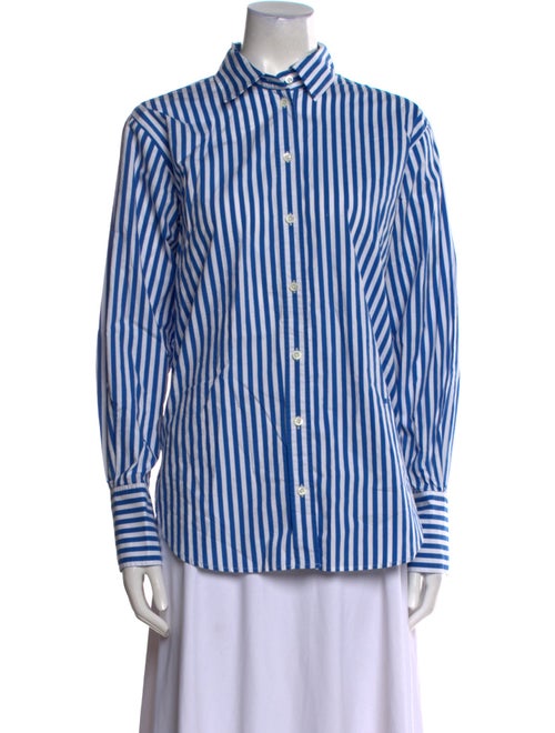 FRAME Striped Long Sleeve Button-Up Top