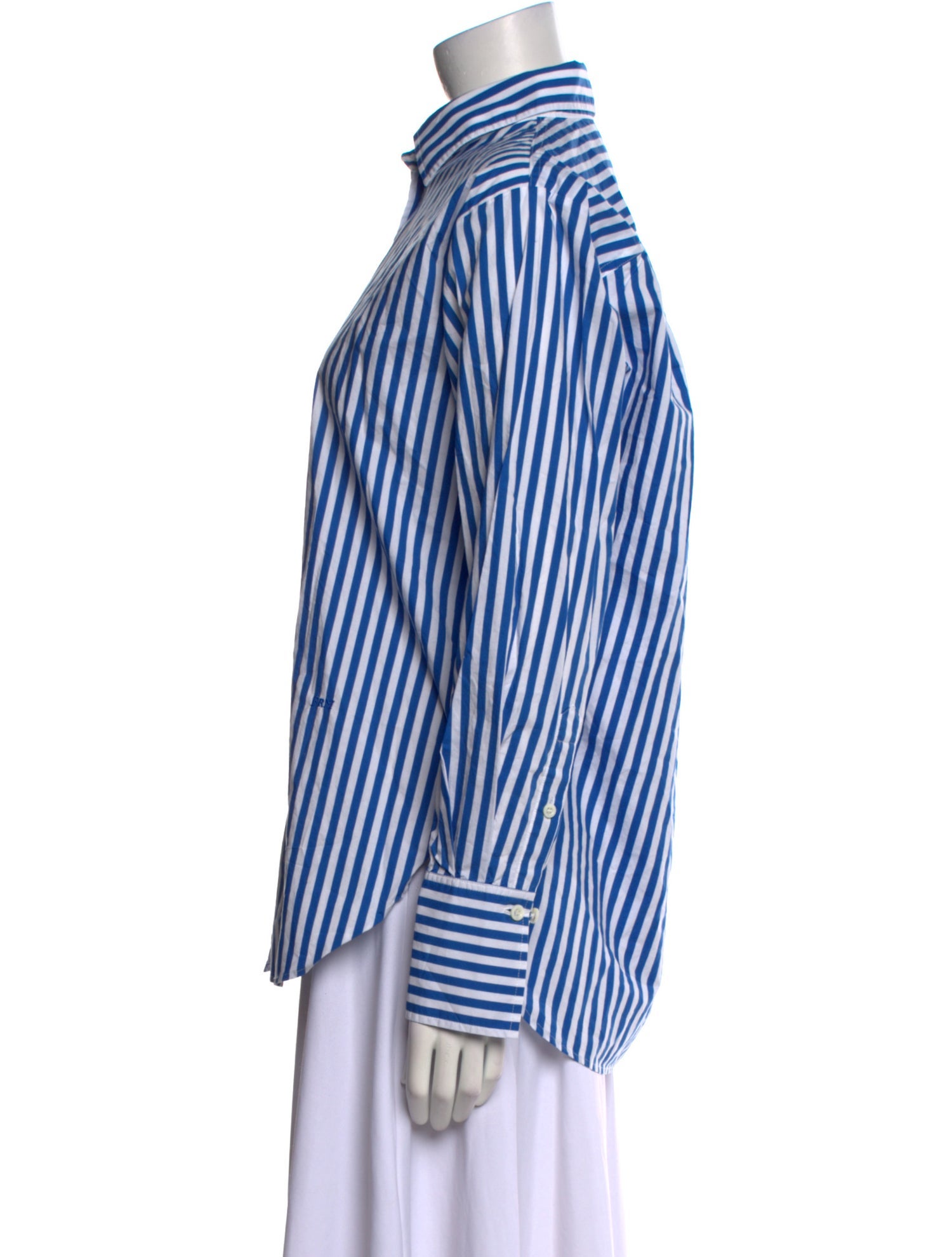 FRAME Striped Long Sleeve Button-Up Top