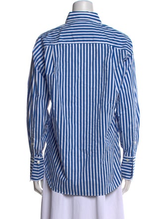 FRAME Striped Long Sleeve Button-Up Top
