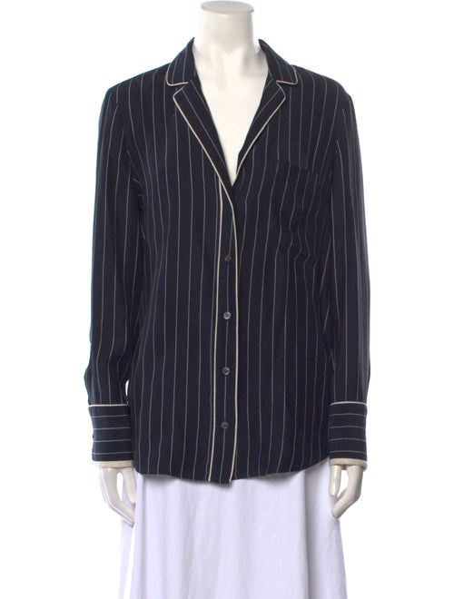 FRAME Silk Striped Button-Up Top