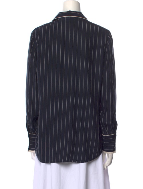 FRAME Silk Striped Button-Up Top