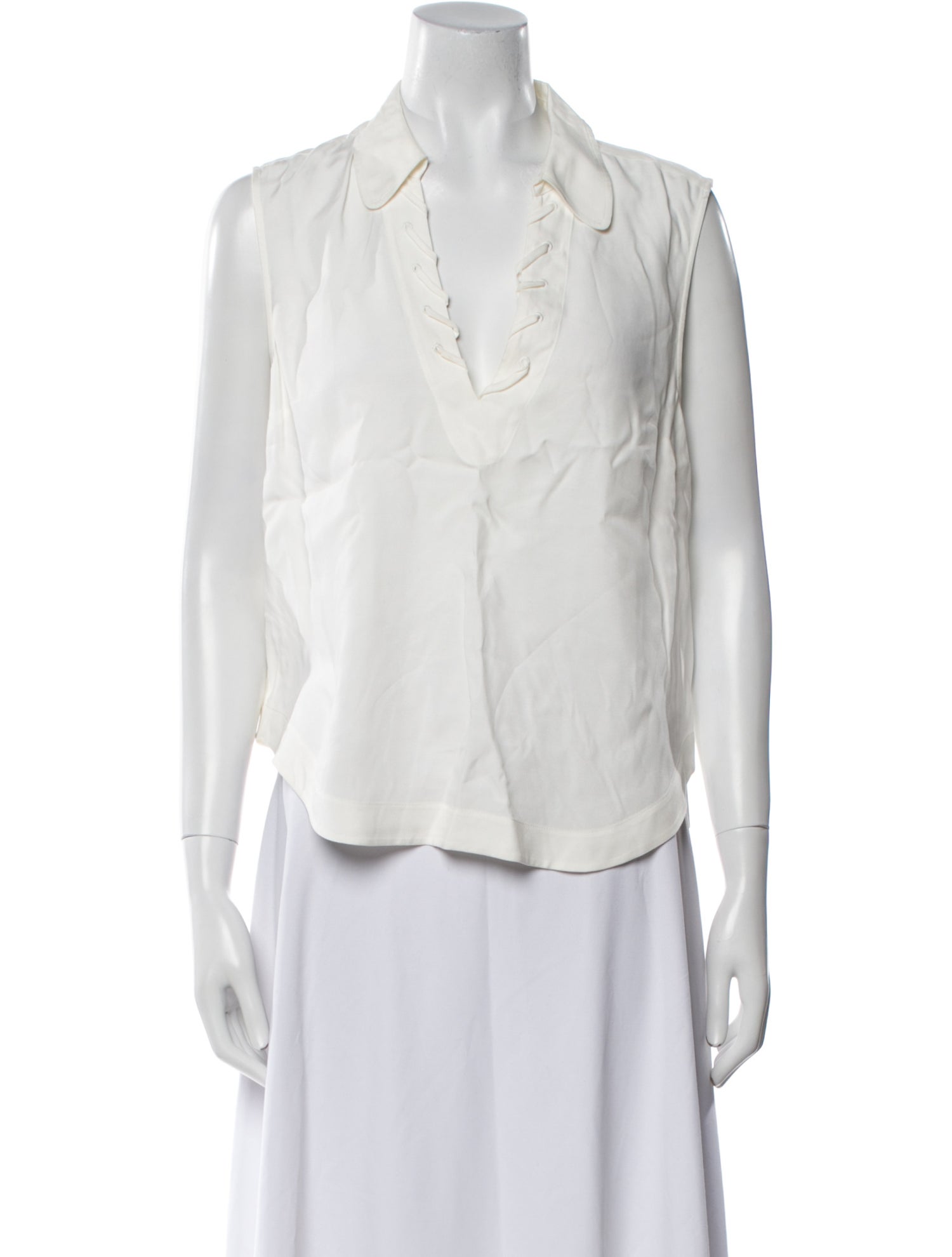 FRAME V-Neck Sleeveless Blouse