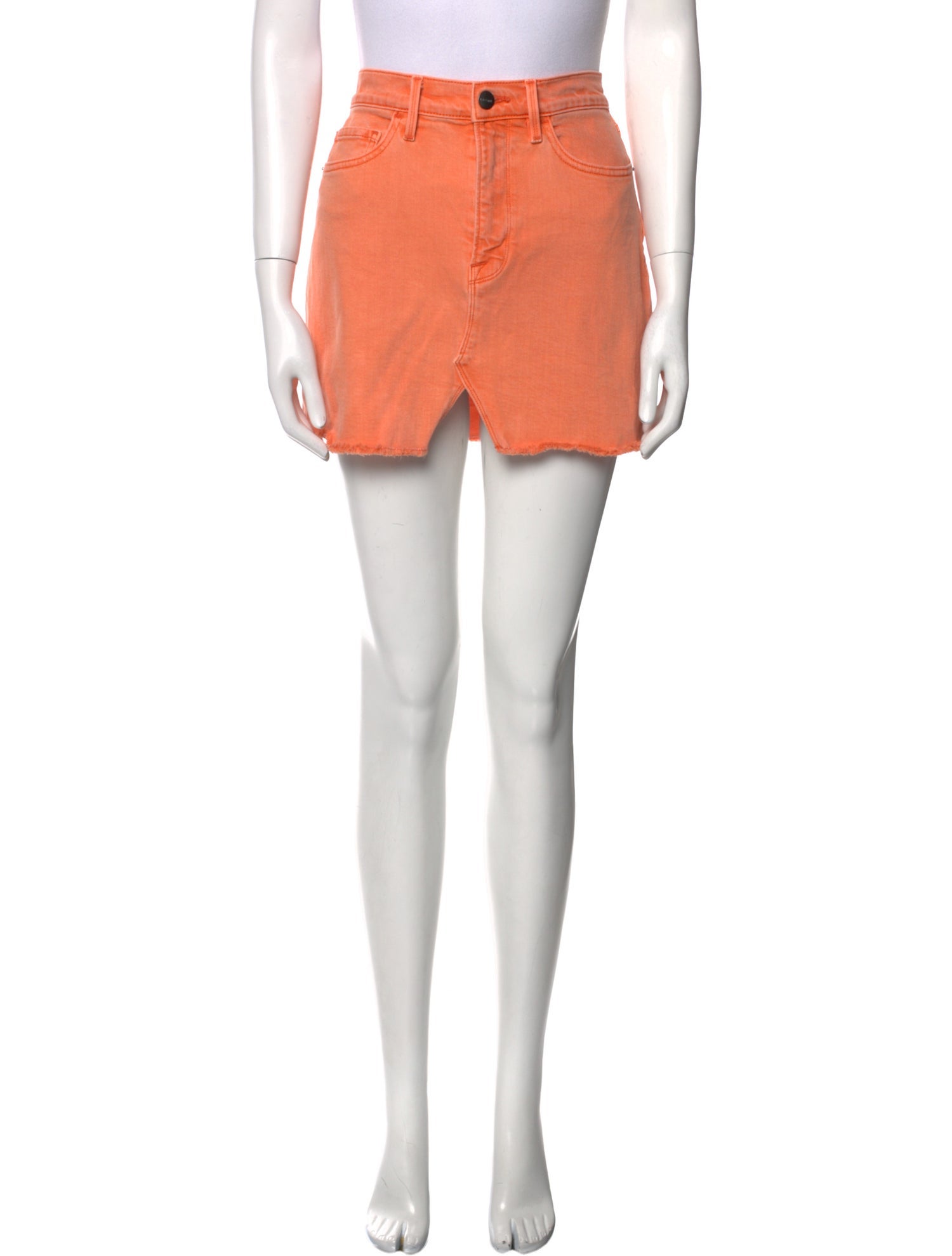 FRAME Raw-Edge Trim Mini Skirt