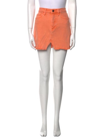 FRAME Raw-Edge Trim Mini Skirt