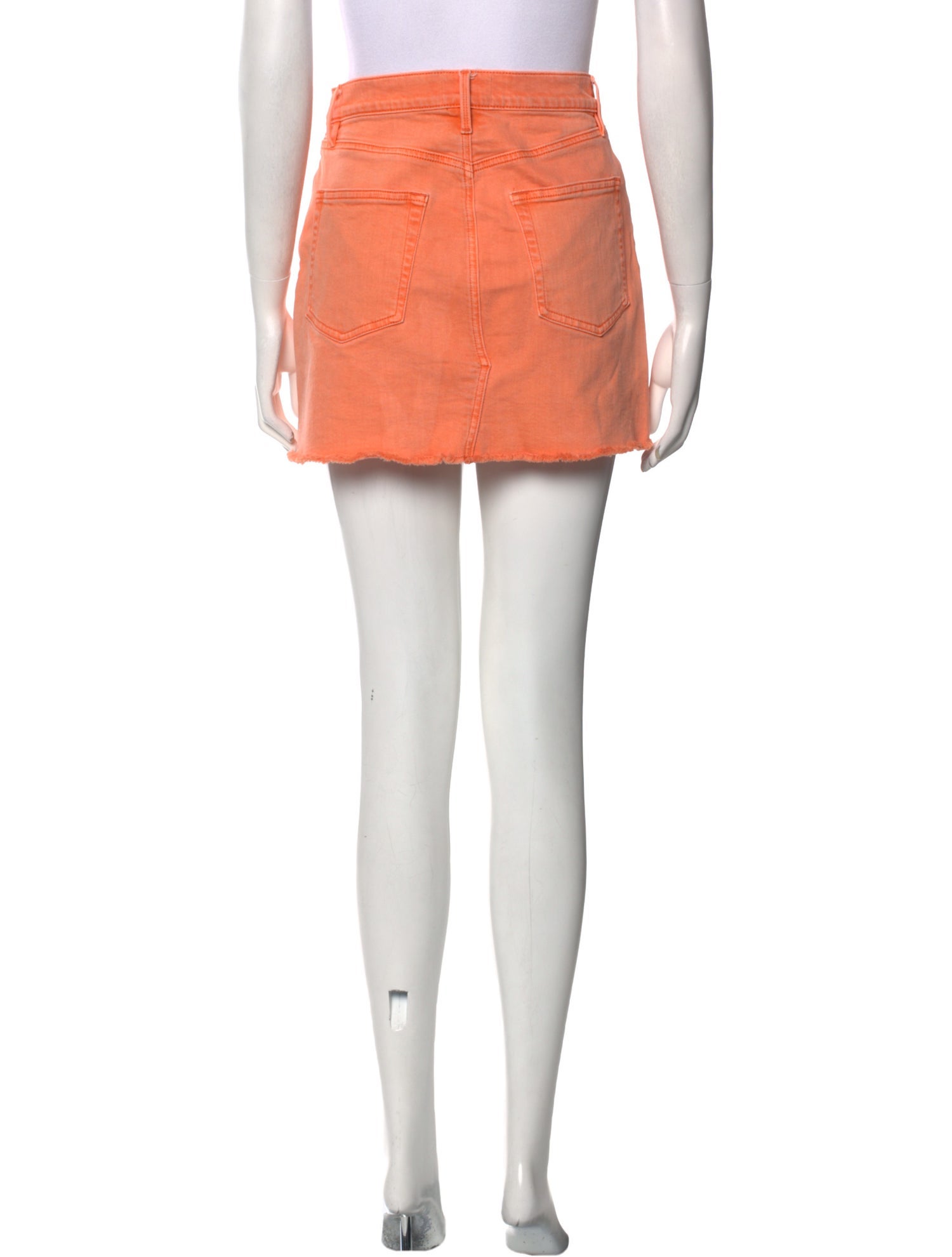 FRAME Raw-Edge Trim Mini Skirt