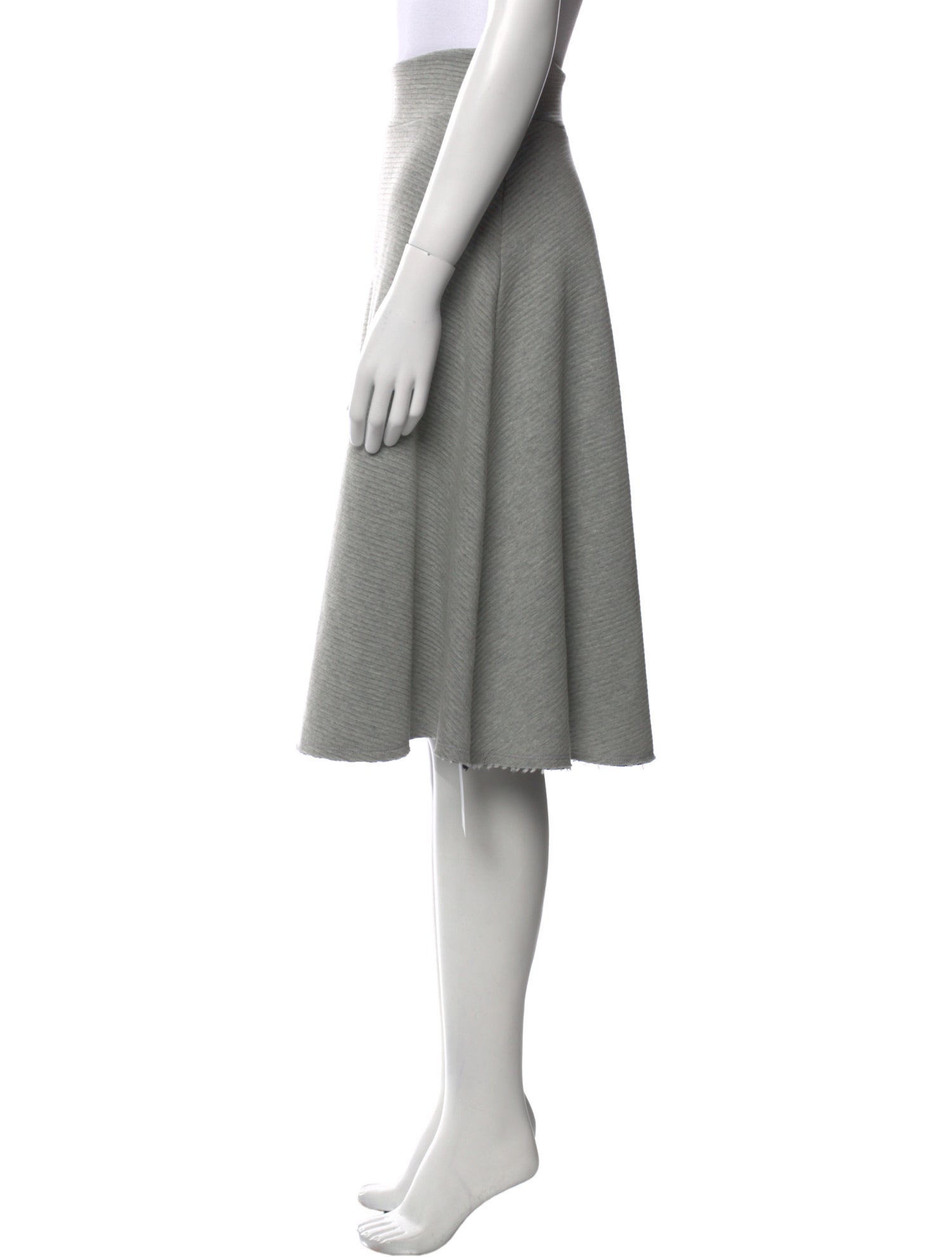 FRAME Raw-Edge Trim Knee-Length Skirt