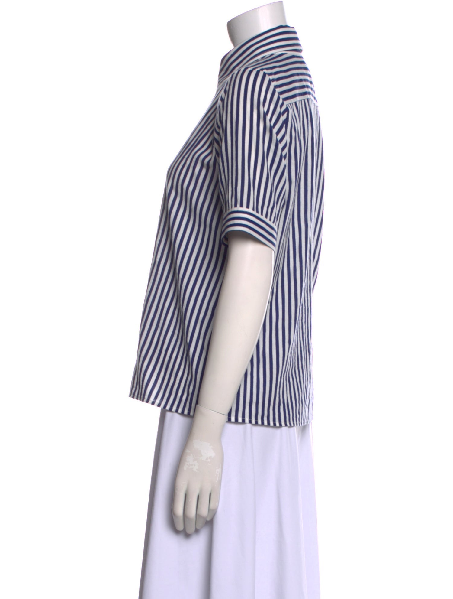 FRAME Striped Short Sleeve Button-Up Top