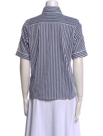 FRAME Striped Short Sleeve Button-Up Top