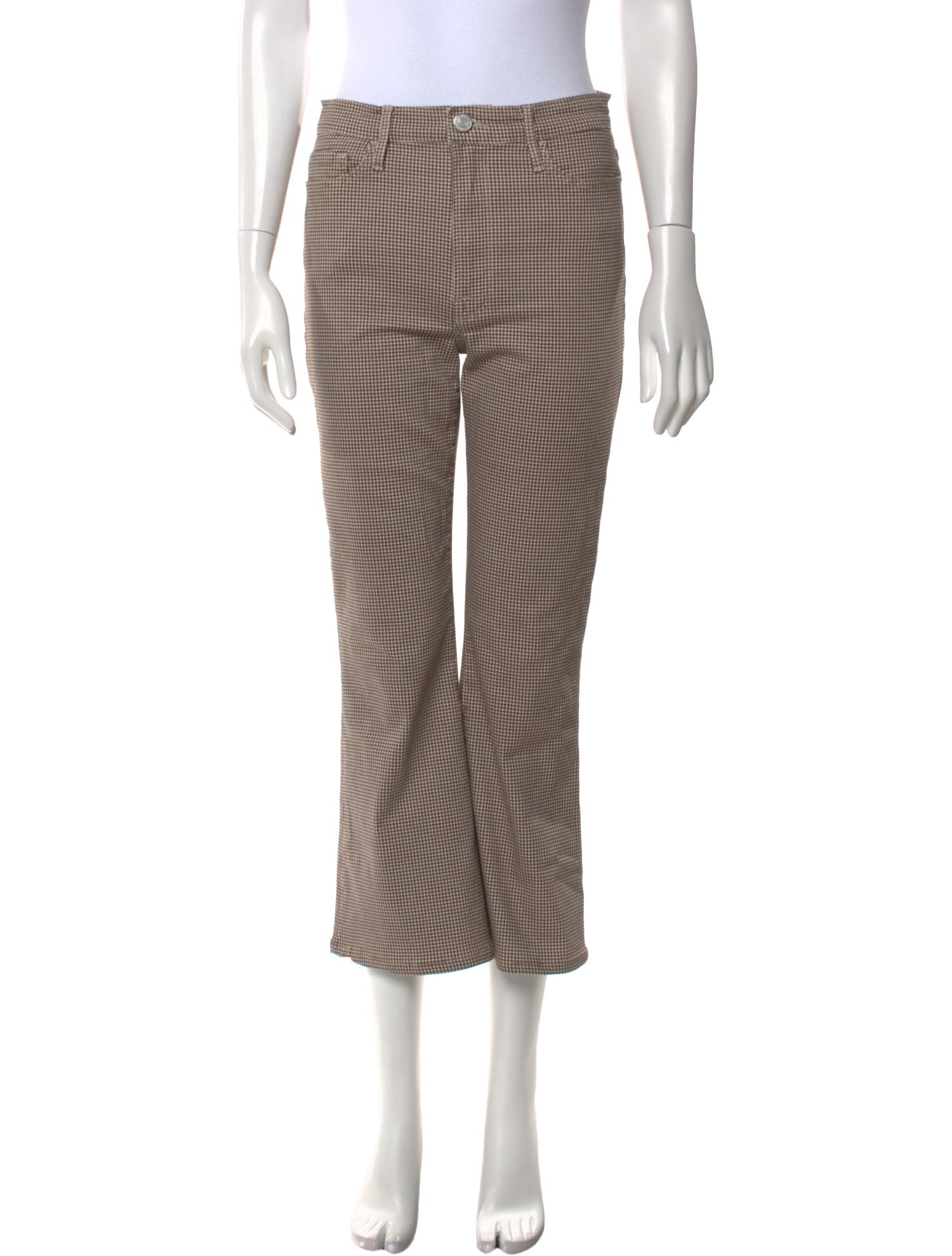 FRAME Houndstooth Print Wide Leg Pants