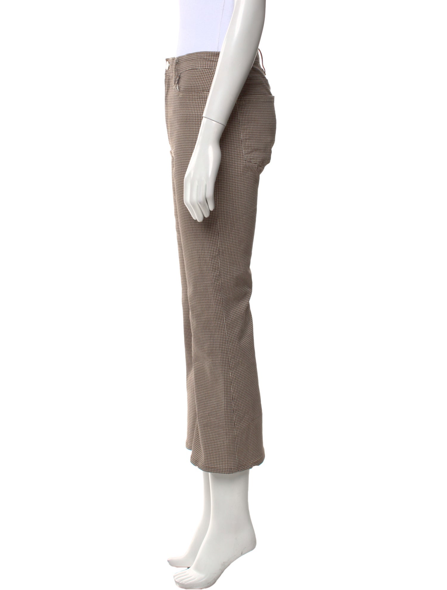 FRAME Houndstooth Print Wide Leg Pants