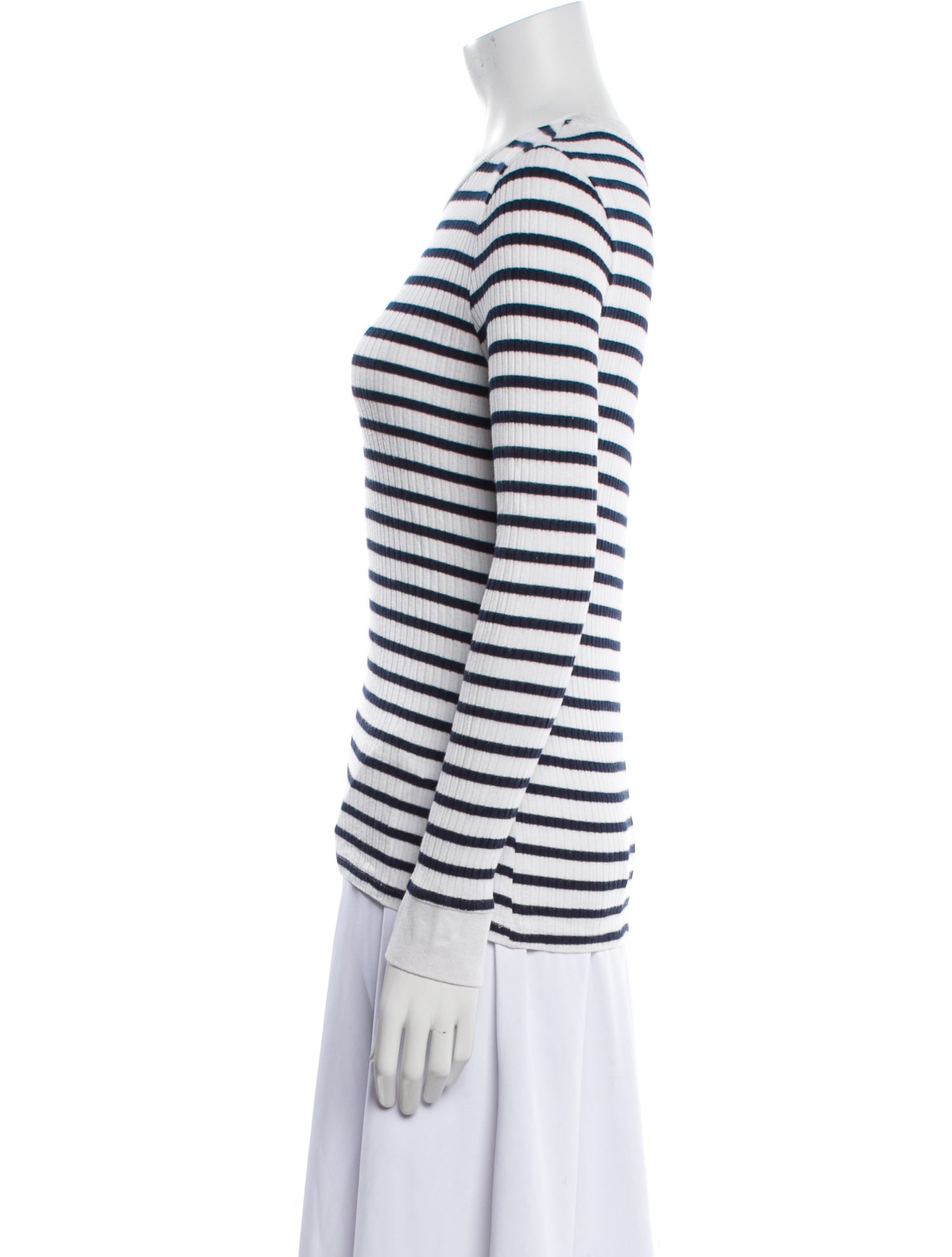 FRAME Striped Scoop Neck Sweater