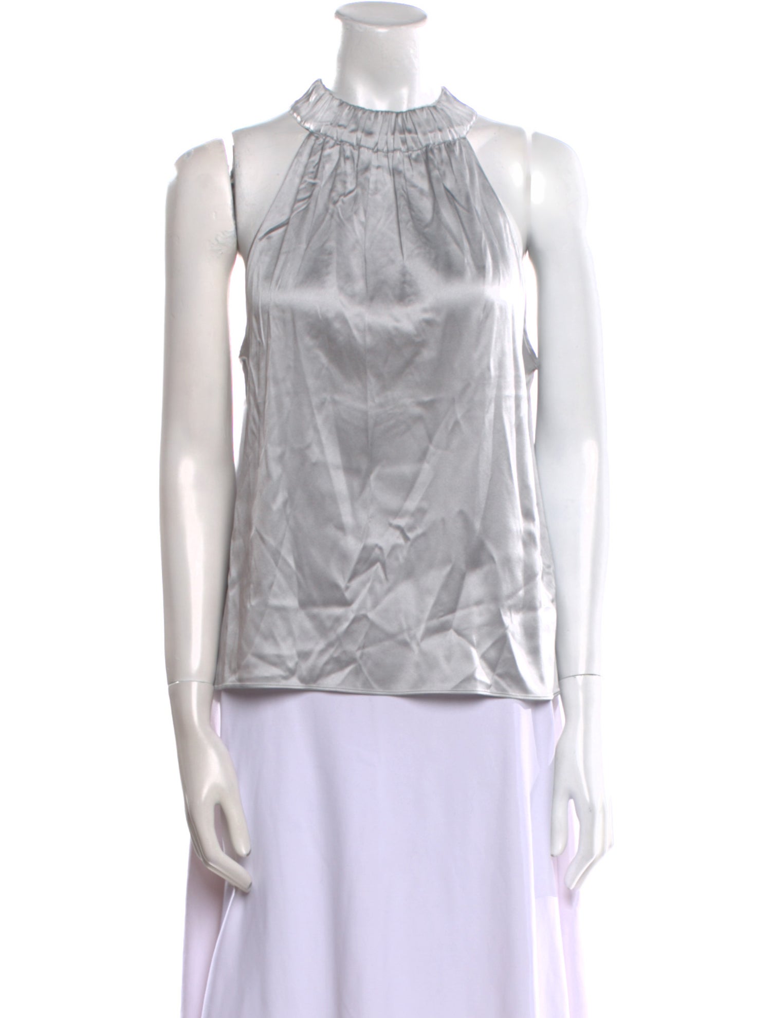 FRAME Silk Mock Neck Blouse