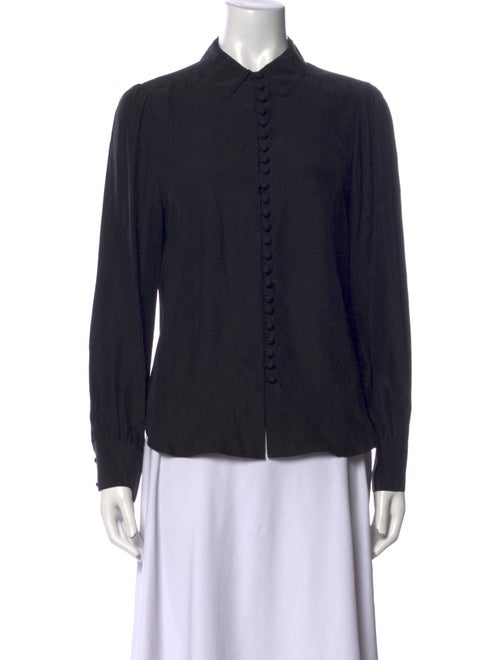 FRAME Silk Long Sleeve Button-Up Top