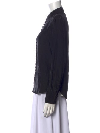 FRAME Silk Long Sleeve Button-Up Top