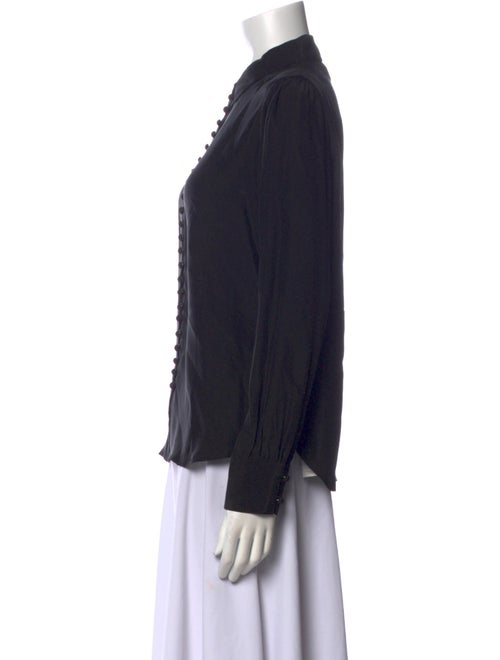 FRAME Silk Long Sleeve Button-Up Top