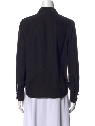 FRAME Silk Long Sleeve Button-Up Top