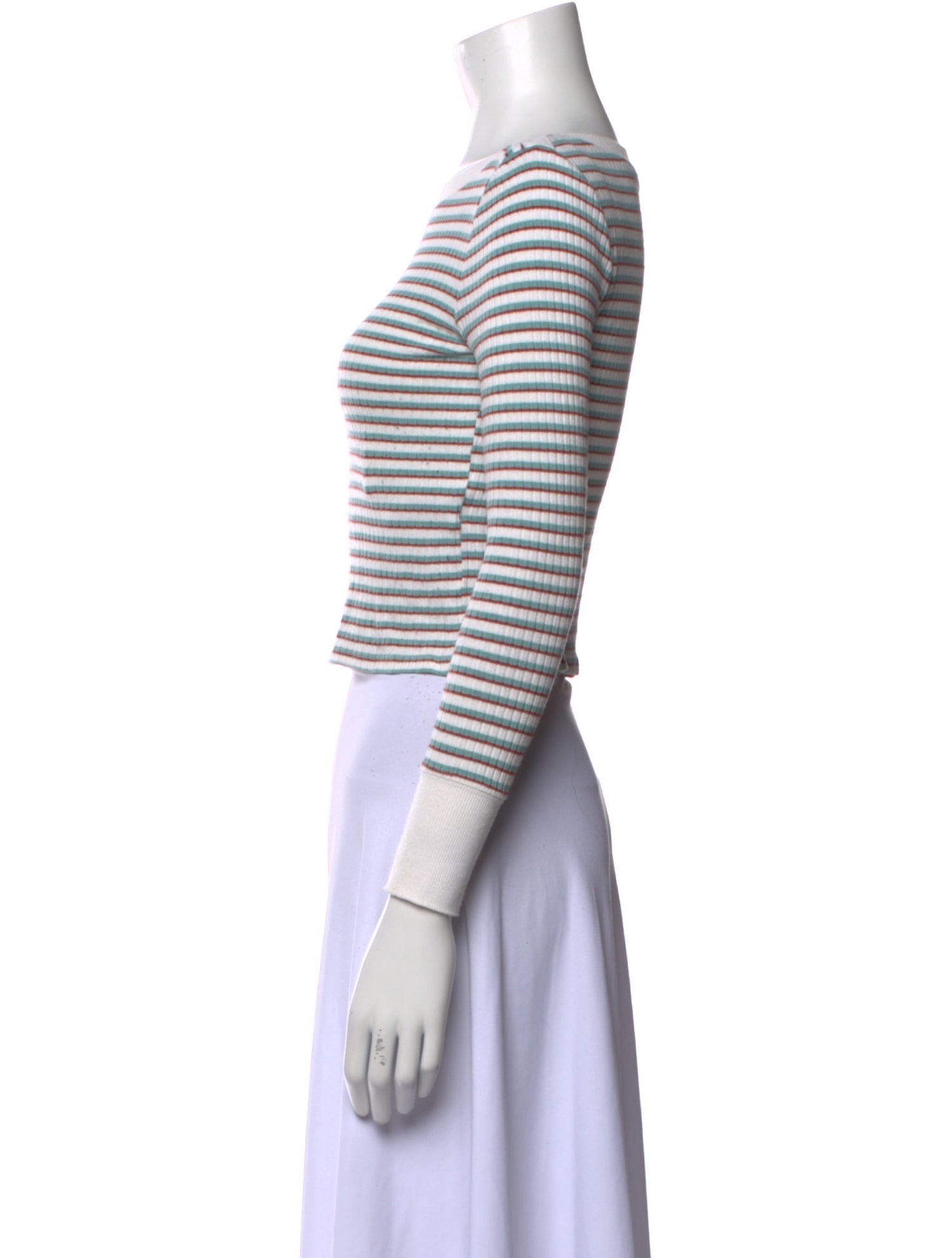 FRAME Striped Scoop Neck Crop Top