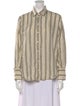 FRAME Silk Striped Button-Up Top