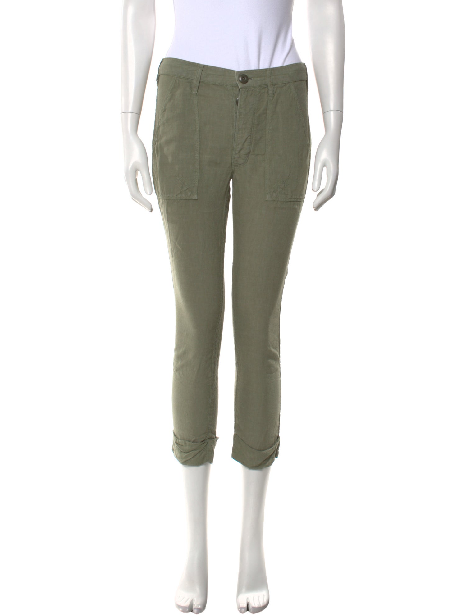 FRAME Linen Skinny Leg Pants
