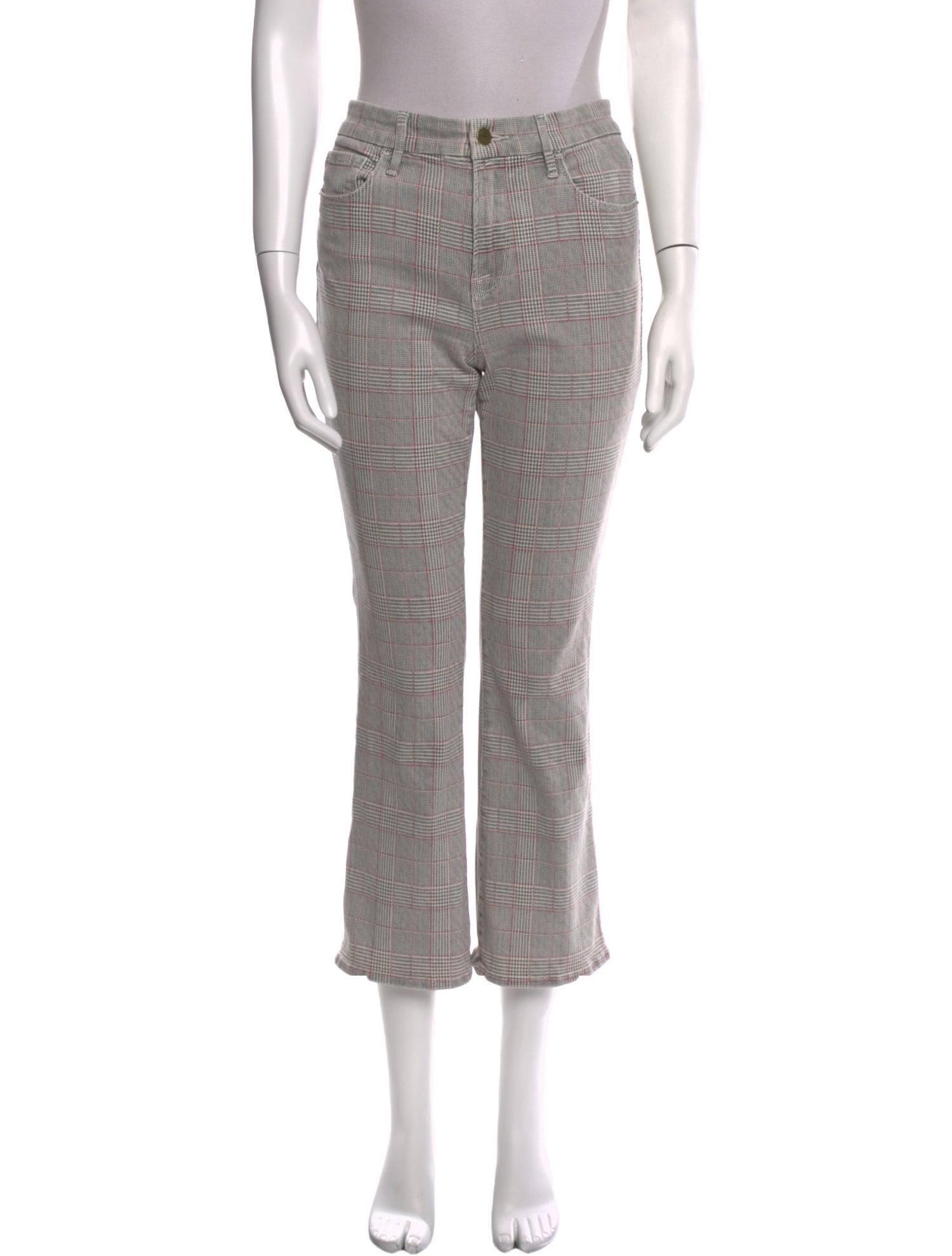 FRAME Plaid Print Straight Leg Pants