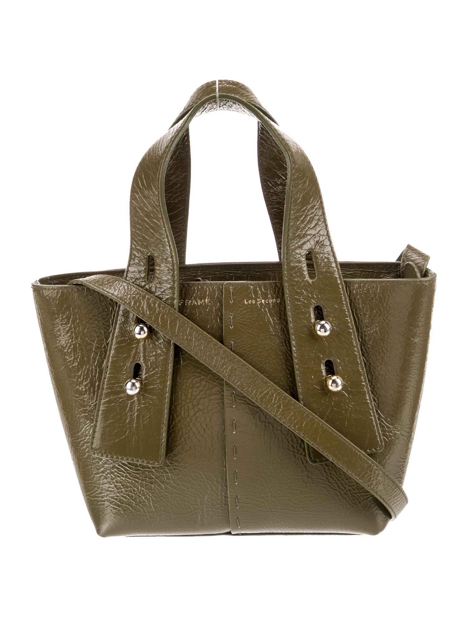 FRAME Patent Leather Top Handle Bag