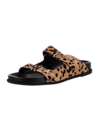 FRAME Ponyhair Animal Print Slides
